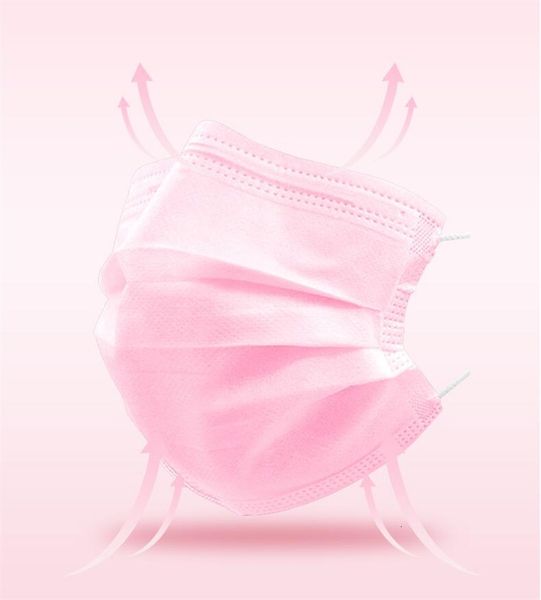 

3 layer ear loop dust mouth face mask masks soft breathable pink mask outdoor part 3 ply non woven dust mask