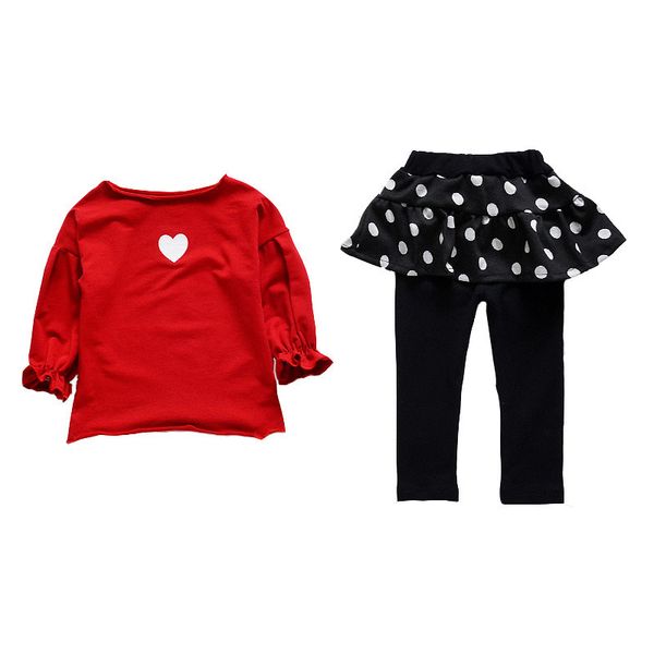 

весна осень дети хлопок одежда baby girl печать слоеного рукав футболки брюки 2pcs / комплекты для новорожденных малыш моды малыш костюмы, White