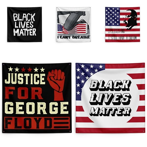

150*150cm i cant breathe blanket trump printing tapestry black lives matter household wall banner #qa49478