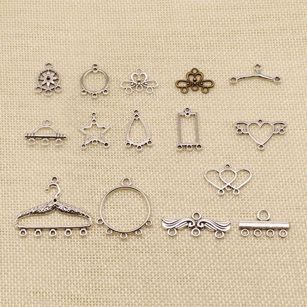 

50 шт серебро charm или подвески изготовление ювелирных изделий веточка пористый connector hj256, Bronze;silver