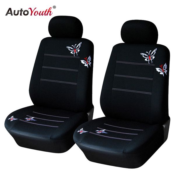 

autoyouth butterfly embroidered car seat cover universal fit most vehicles seats interior accessories black seat covers