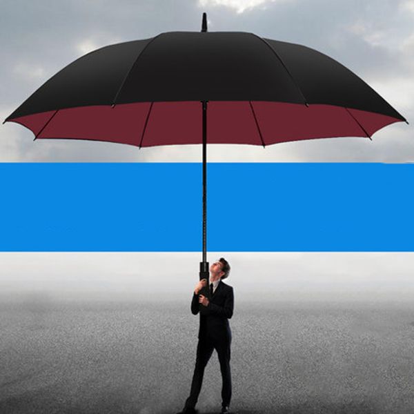 

tb01]automatic large umbrella long handle umbrella windproof reinforcement german double three women oversized double