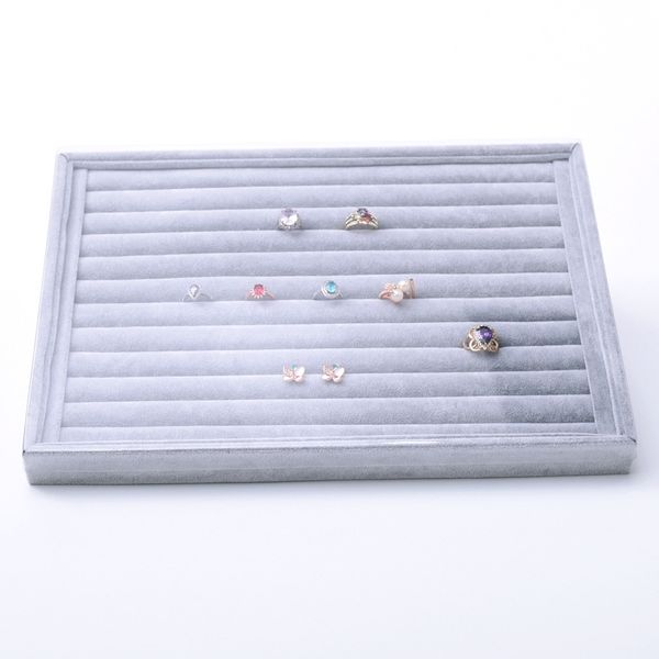 

[ddisplay]classic ice velvet jewelry display perfect earring studs jewelry storage case rings container store dresser jewelry box, Black