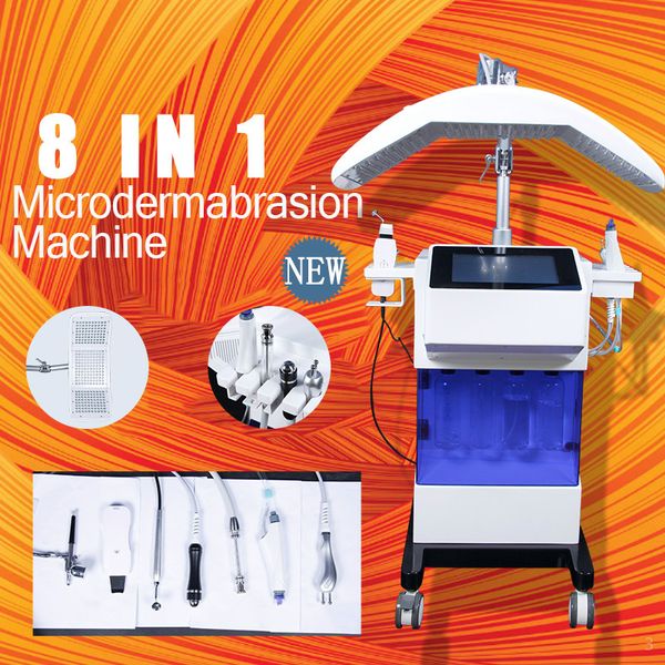 

2020 8 в 1 обновленном скруббере ультразвука дермабразии инжектора брызга кислорода машины обработки микродермабразии гидры лицевом био