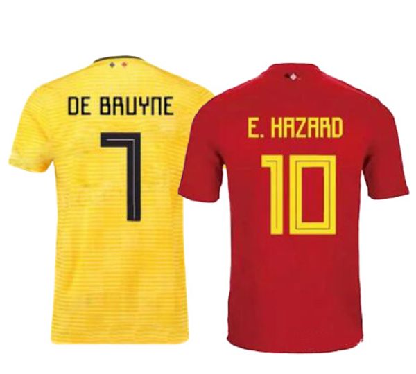 

2018-2019 Belgium Home Away Soccer Jerseys Hazard De Bruyne Lukaku Futbol Camisa Belgique Football Camisetas Shirt Kit Maillot