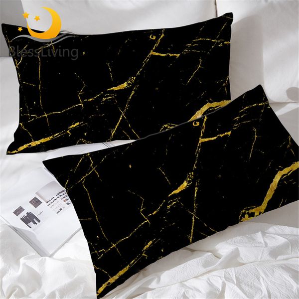 Blessliving Modern Marble Pillow Case Cover Home Abstract Texture