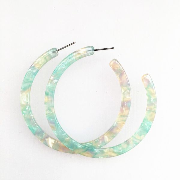 

ujbox 2020 japanese korean multi color large acetate earrings women big acetic acid statement party earrings jewelry gift, Golden