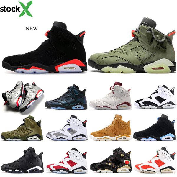 

designer 6s basketball shoes for men 6 x travis scotts rings new bred reflective bugs bunny pinnacle cny sports mens shoe sneakers trainer, Black