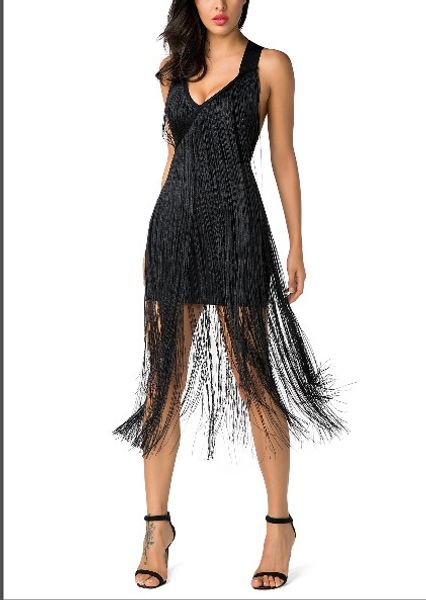 

qualrity pink black bandage dress elegant celebrity backless tassel ngiht club party dress lady, Black;gray