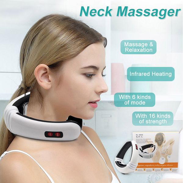 

electric neck massager & pulse back 6 modes power control far infrared heating pain relief tool health care relaxation machine