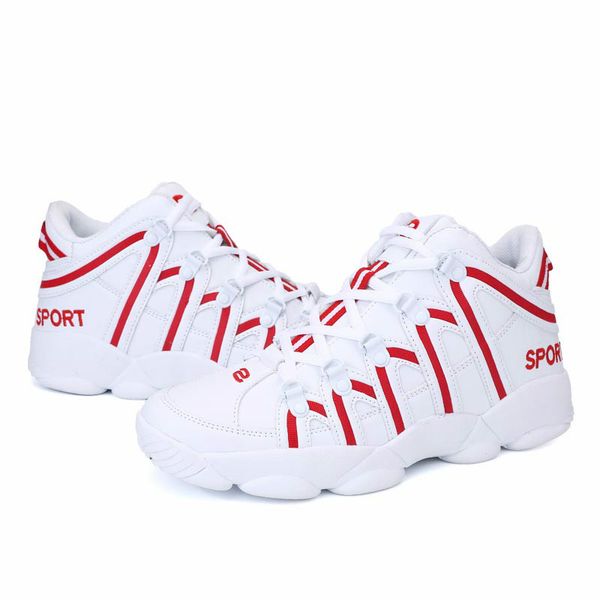 

pu leather sport running shoes women sports shoes men sneakers ladies gym women white red footwear jogging fitness a629