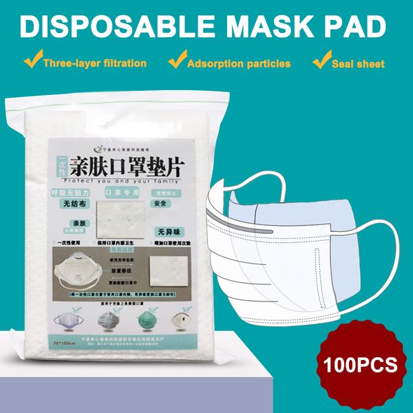 

100pcs disposable face masks replacement filtering pad breathable mask gasket respiring mat for kf94 n95 kn95 ffp3 mask