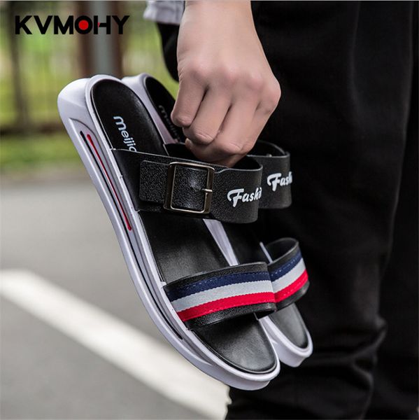 

flip flops men shoes slippers beach casual sandals summer slipper male fashion shoe mens slides, Black