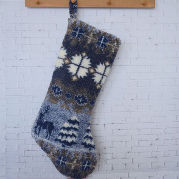 

бесплатная доставка жаккард шерпа рождественский чулок высокое качество модные носки рождественская елка украшения