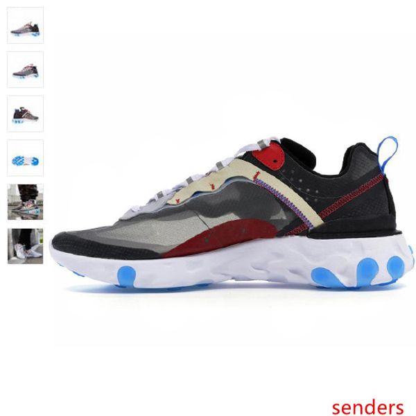

2019 87 running shoes react element 87 x upcoming blue chill solar bule ant classic outdoor shoes black white sports athletic sneakers