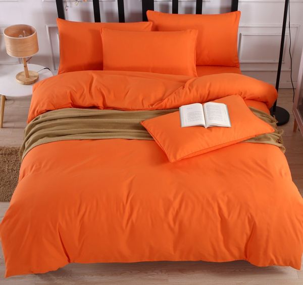

home comfortable solid color bedding set minimalist bed set nordic style monochrome quilt set bed sheet pillowcase 4pcs