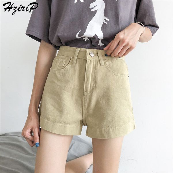 

hzirip any two pcs hipping 2019 summer fashion women casual slim simple all-match a-line high waist plus denim shorts, White;black