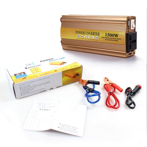 

car solar inverter dc 12v 24v 48v to ac 220v 1500w auto inverter voltage transformer converter with usb led display