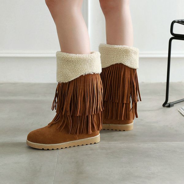 

brand women's shoes boots female winter plush lace up round toe flat heel booties ladies low heels booties australia fashion, Black