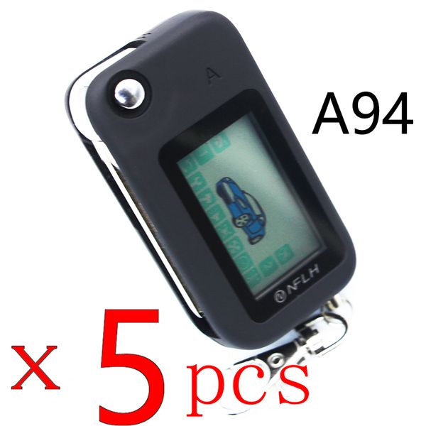 

5 pcs/lot starline a94 lcd remote control key fob chain keychain for two way anti-theft car alarm system keyring alarm for car
