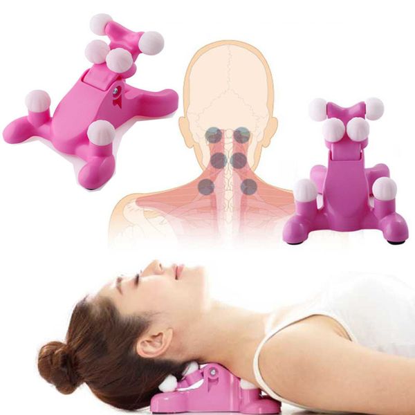 

cervical neck traction massage pillow ruff support 3d neck massager relaxation pain relief back stretching relax neck massager