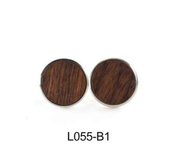 

wood fashion shirt cufflink for men mens gift brand cuff button round black wooden cuff link, Silver