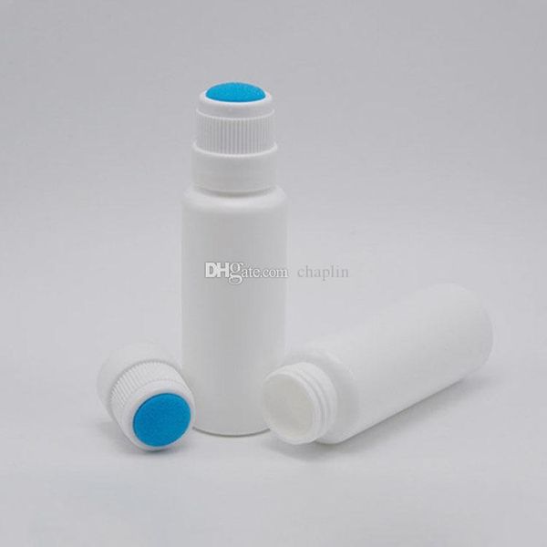 

30g 50ml plastic sponge applicator bottles hdpe white empty roller on bottle tube with blue sponge head