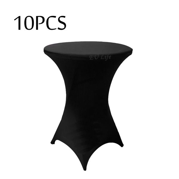 

10pcs white stretch cocktail lycra dry bar spandex table cover bistro table cloths wedding event party ourdoor home decorations