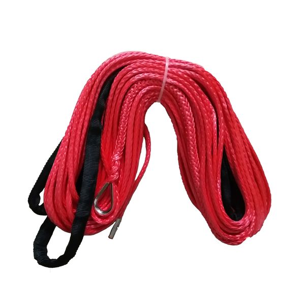 

5/16" x 100' red synthetic winch line cable rope 13000+ lbs with sheath (atv utv 4x4 4wd offroad