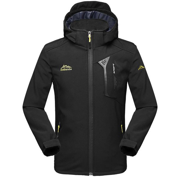 

2018 men's outdoor jacket antifouling waterproof outdoor sports clothing quick-dry sweat absorbing hooded mountaineering men's w, Tan;black