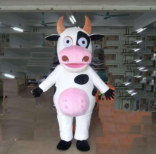 

2019 factory the head milk cow mascot costume for to wear for sale, Red;yellow