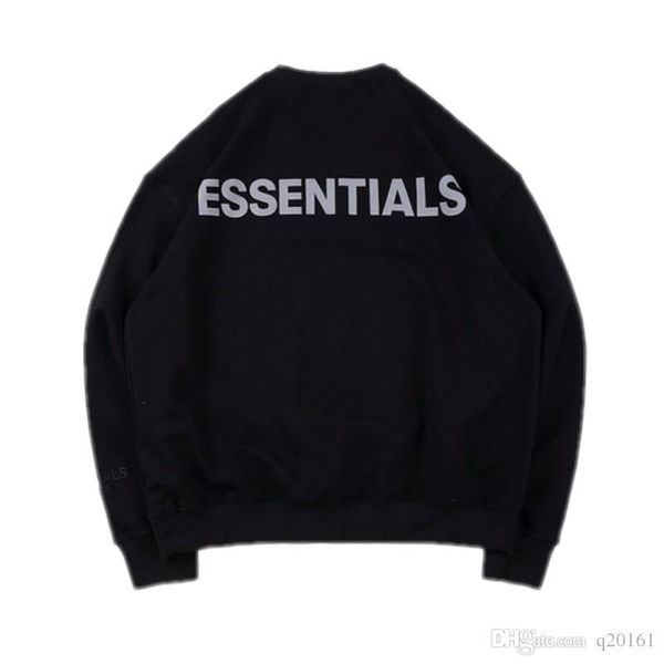 

fashion fog fear of god essentials 3m reflective letter printing fashion men hoodie high street casual women hoodie pullover sweater, Black