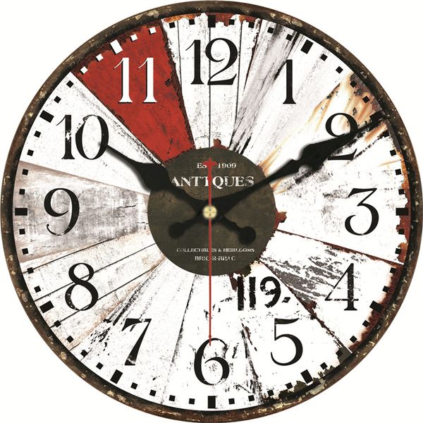 Vintage Wooden Wall Clocks Europe Design Silent Home Cafe Office Decor For Kitchen Art Decoration Metal Large