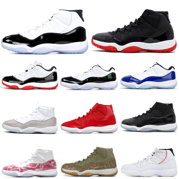 

низкий белый bred 11 11s мужчины женщины jumpman баскетбол обувь concord 45 гамма синий металлик silver space jam змеиной дизайнерские кросс, White;red