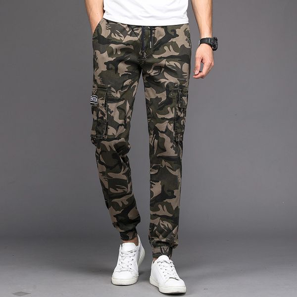 

2018. марки joggers повседневного мульти карманных штаны мужчина camo брюки стиль армии камуфляж брюки мужской уличная, Black
