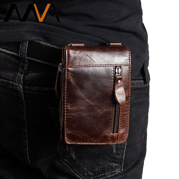 

wardwoif waist packs fanny pack belt bag genuine leather phone pouch bags travel waist pack male small bag leather pouch