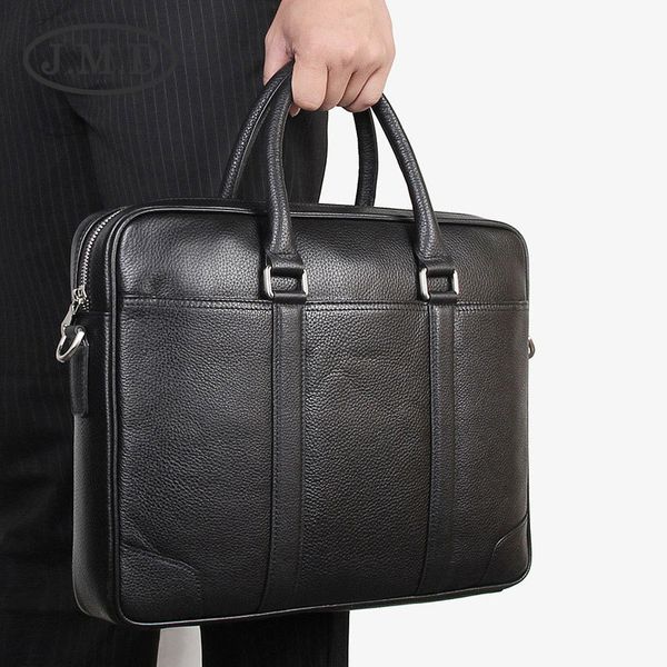 

j.m.d genuine leather men's handbag 14-inch computer bag business simple thin section briefcase 7400