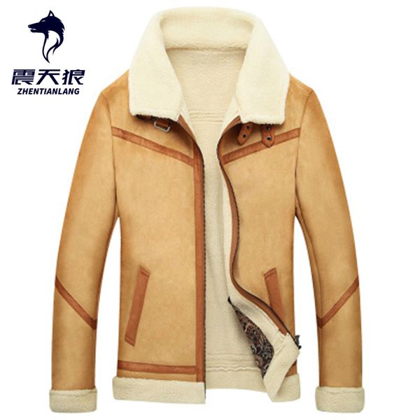 

2020 mens высокого coll вскользь пальто зимы мужской шуба мужская кожаная куртка бархата сгущает кожи fur манто fourrure homme, Black