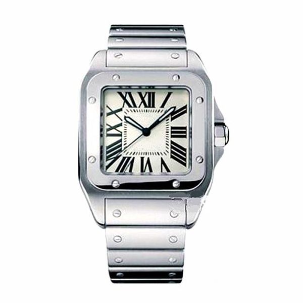

Luxury Top Brand Men Square Watches Geneva Genuine Stainless Steel Quartz Watches High Quality Fashion Mens Santo Watches
