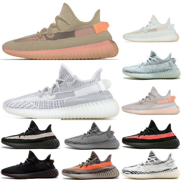 

350 V2 Hyperspace True Form Clay Static Mens Running Shoes Kanye West Cream White Black White Bred Women Fashion Sports Sneakers Size 36-48