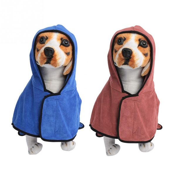 

pet dogs cats super soft absorbent bath towel hooded drying blanket