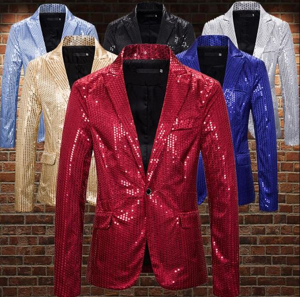 

one buckle sequin blazer men suits designs jacket mens stage costumes for singers clothes dance star style dress b443, White;black