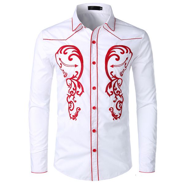 

embroidered shirt u.s.a west style men's wear shirt west cowboy embroidery lining lc14, White;black
