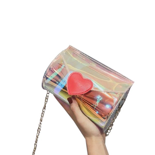 

asds-женщины плетеный плечевой ремень кошелек сумка crossbody сумка прозрачный clear