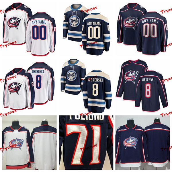 

2019 columbus blue jackets zach werenski stitched jerseys customize home new alternate shirts #8 zach werenski hockey jerseys s-xxxl, Black;red