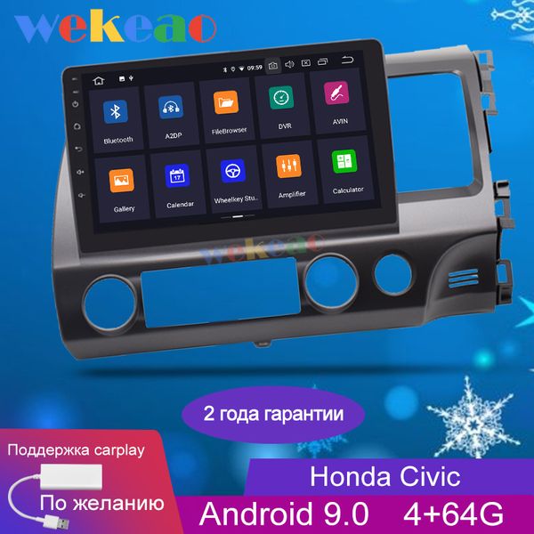 

wekeao сенсорный экран 10,1 '' android 9.0 car dvd проигрыватель мультимедиа для civic автомобиля радио gps навигации 2006-2011