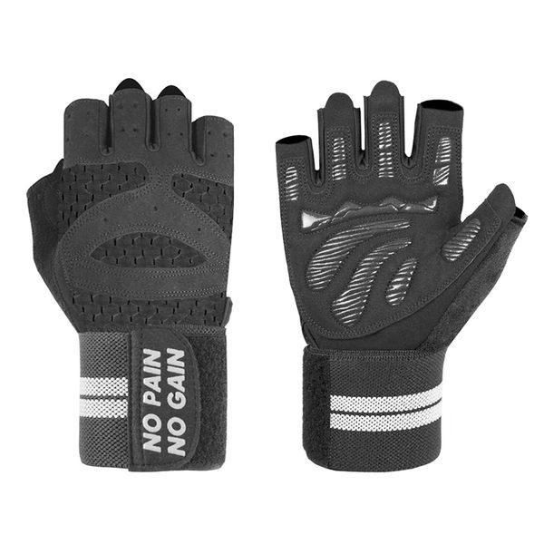 

1 pair breathable men women gym glove gloves mitts weight lifting fitness sports durable non-slip with long wrist protect