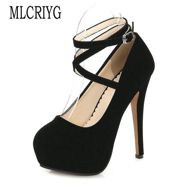 

size 35-46 2019 new autumn spring women elegant pumps high heels party dinner shoes woman female soft classic footwear cj191217, Black