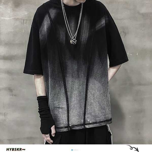 

hybskr men streetwear causal hip hop t shirts mans 2020 spring t-shirt male korean harajuku short sleeve tshirt fashions, White;black