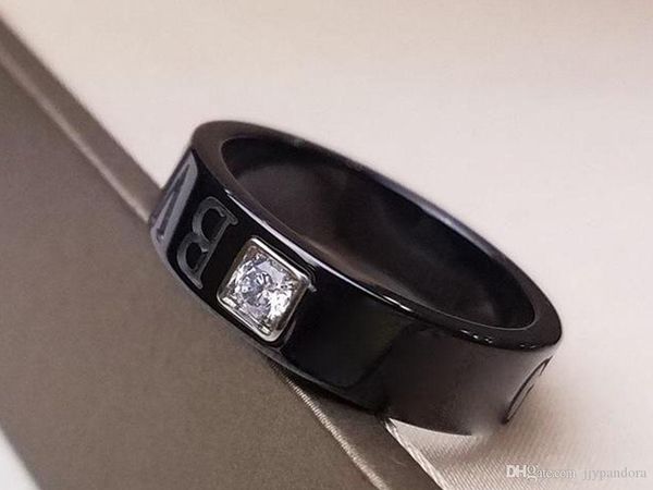 

2019 brand designer brand couple ceramic ring with black ceramic material silver tray set eight hearts eight arrows 6 7 8 9 yards